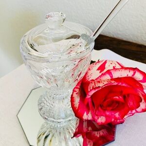 Vintage Baccarat crystal honey jar.